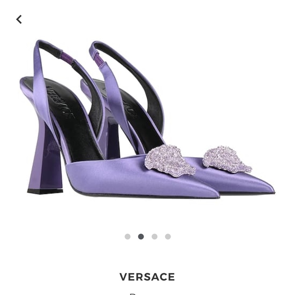 Versace La Medusa Satin Slingback Pump size us8 Lilac
